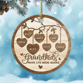 Personalized Ceramic Grandparents And Grandkids Ornament